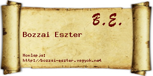 Bozzai Eszter névjegykártya